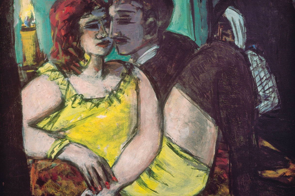 Un dipinto di Max Beckmann, tratto dalla copertina dell'edizione Adelphi de "L'amante indegno" di Rudolf Borchard
