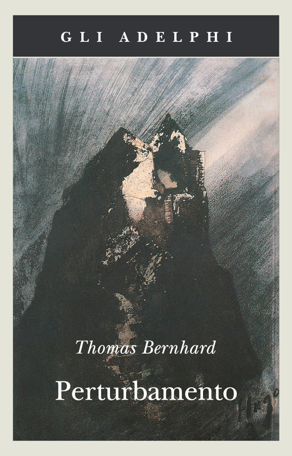 La copertina di "Perturbamento" di Thomas Bernhard nell'edizione Adelphi